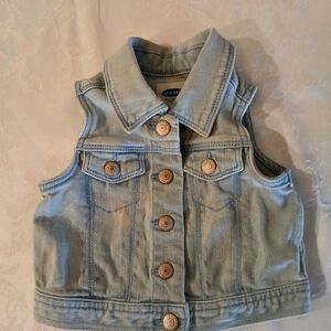 Old Navy Blue Denim Vest Classic Style